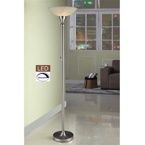 Artiva 71" LED Torchiere Floor Lamp with Alabaster Glass Shade and ...