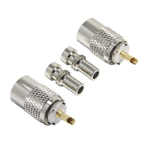 PL259 RG58, 2 Pack PL259 UHF Male Solder Coax Connectors with UG-175 ...