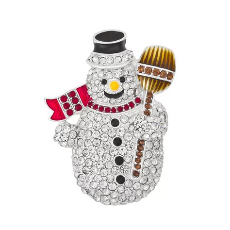 Napier Silver Tone Snowman Pin