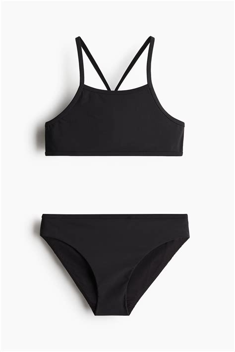 Black Two-Piece Sports Swimsuit with Lycra® for kids | H&M CA