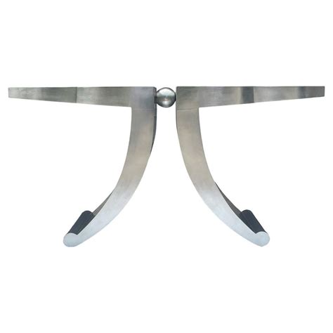 Gold Leaf Top Mid Century Modern Style Console Sofa Table at 1stDibs