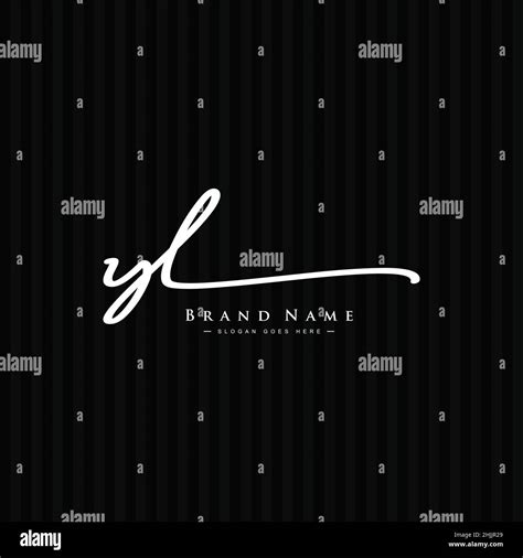 Initial Letter YL Logo - Handwritten Signature Style Logo - Simple ...
