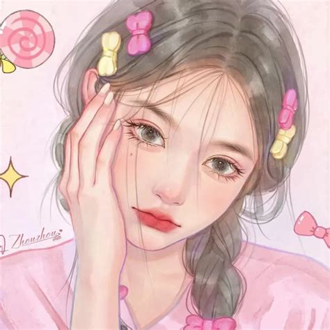 手绘女头 的图像结果