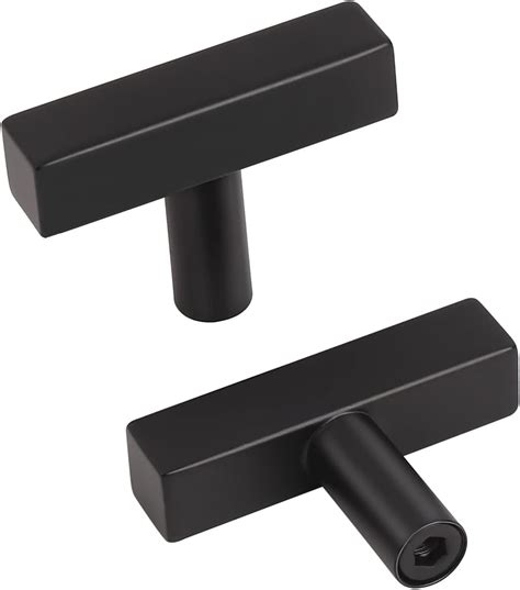 GOLDENTIMEHARDWARE 20 Pack Black Cabinet Knobs Matte Black Kitchen ...