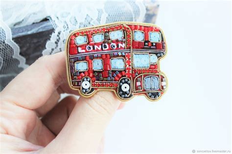 Брошь-булавка Английский красный автобус. Брошь Red bus. в интернет ...