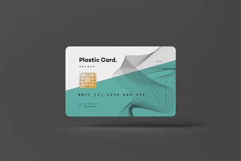 塑料材质的卡片银行卡会员卡芯片卡名片VIP卡VI样机展示模型mockups-变色鱼