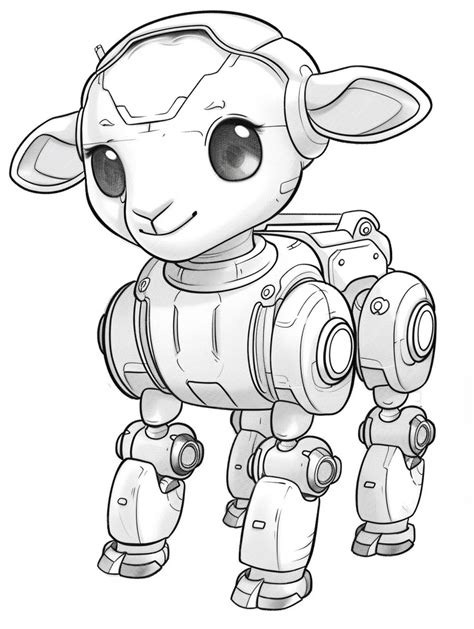 Premium Photo | A drawing of a robot dog with a camera in its mouth ...