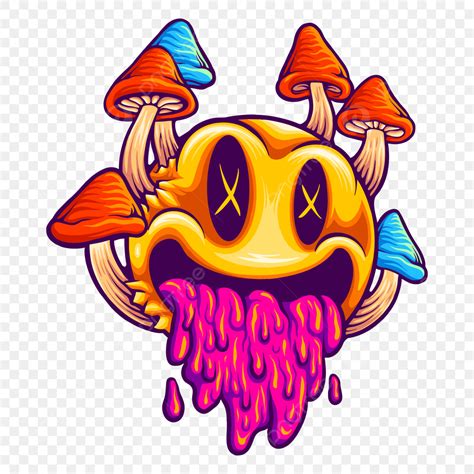 Trippy Cartoon Mushrooms