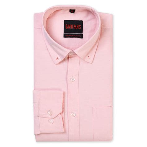 Light Pink Solid Slim Fit Cotton Men's Full Sleeve Shirt – gavin paris