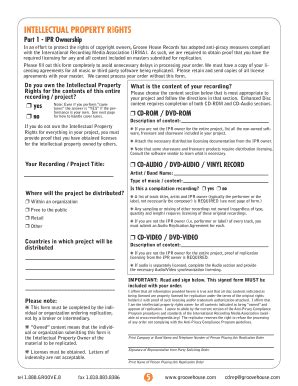 Fillable Online INTELLECTUAL PROPERTY RIGHTS - Groove House Records Fax ...