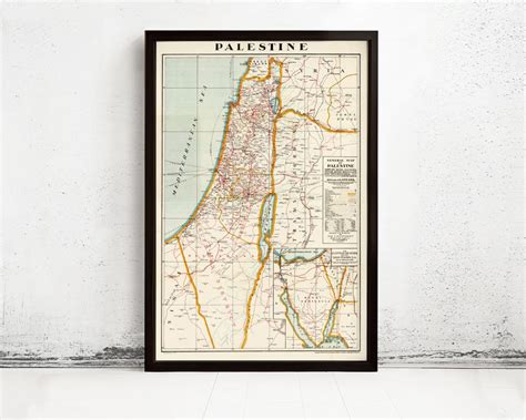 Buy Vintage Map of Palestine 1942 Old Map of Palestine | Vintage Map ...
