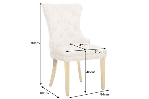 Stuhl CASTLE DELUXE beige Samt gold | Riess-Ambiente.de