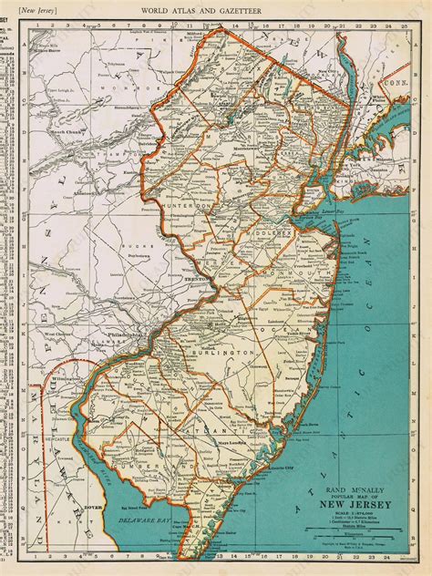 1940 Genuine Antique Map Popular Map of New Jersey – Maps of Antiquity