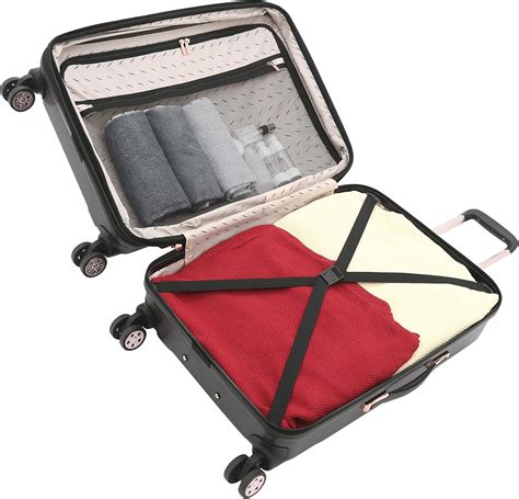 Buy kensie Women's Dawn Hardside 3-Piece Spinner Luggage Set, Black ...