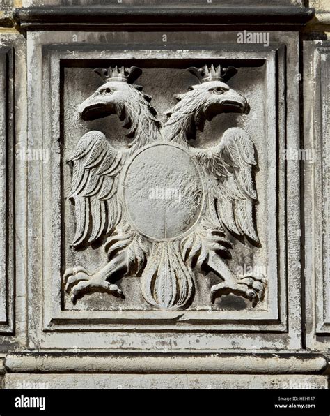 Double-headed eagle, symbol of the holy roman empire, on a Venice wall ...