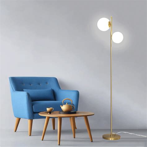 COTULIN 2 Globe Floor Lamp for Living Room, 7.1 Inch Sphere Mid Century ...