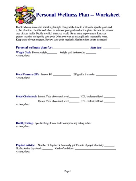 Personal Wellness Plan Worksheet - Fill Out, Sign & Share Online ...