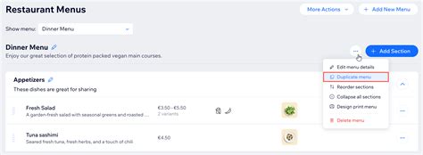 Image result for Wix Menu Design