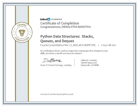 Image result for Data Structures and Algorithms Using Python Certificate