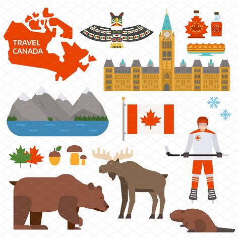 Canada symbols vector illustration, an Animal Illustration by ...