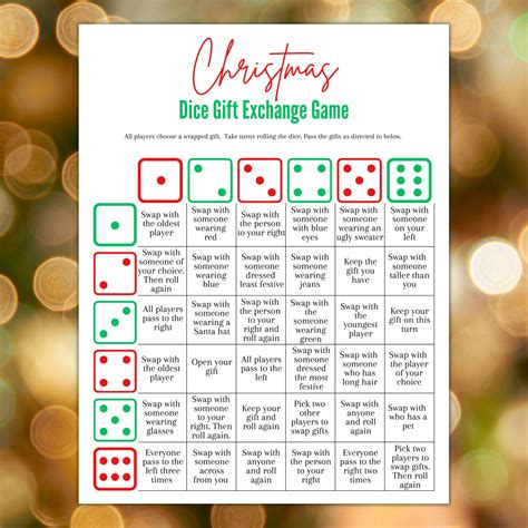 Christmas Gift Exchange Dice Game, Xmas Gift Swap Game, Fun Holiday ...