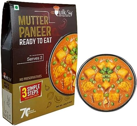 QuikShef Ready to Eat Mutter Paneer - Microwaveable Heat and Eat ...