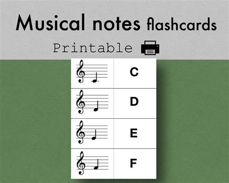 Musical Notes and Symbols Flashcards - Printable - Learn Music Notation - Etsy