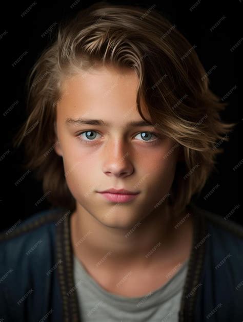 Premium AI Image | Portrait photo of russian teenage male straight hair
