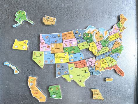 State Puzzle Piece Refrigerator Magnet, United States of America, State ...