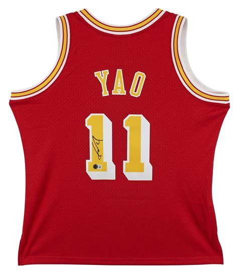 Yao Ming Signed Rockets Authentic Mitchell & Ness Jersey (Beckett ...