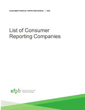 CFPB List of Consumer Reporting Companies 2020-2026 - Fill and Sign ...