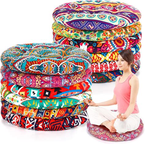 Amazon.com: Nuogo 12 Pcs Bohemian Floor Cushions Bulk 15 Inch Boho ...