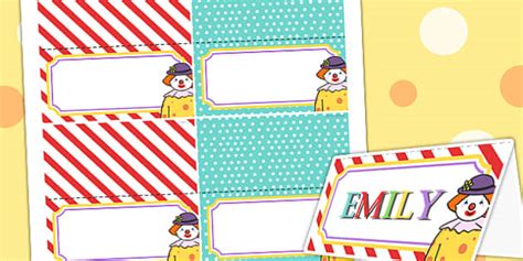 Circus Themed Birthday Party Place Names (teacher made)