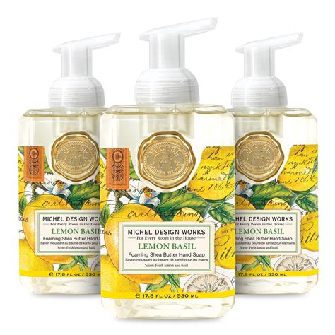 Michel Design Works Foaming Hand Soap, Lemon Basil, 3-Pack, (17.8 fl ...