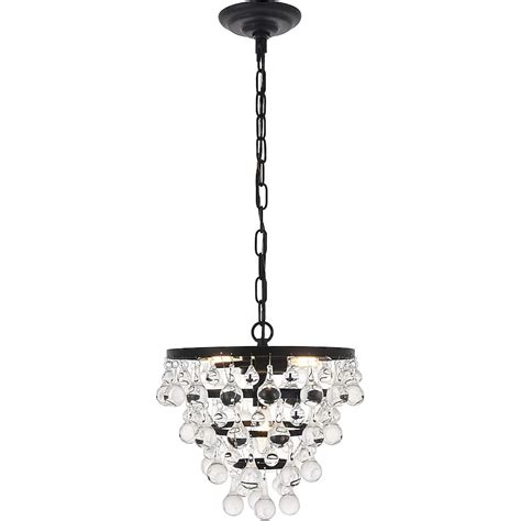 Elegant Lighting Living District LD5016D13BK Kora 3 Light 13 inch Black ...