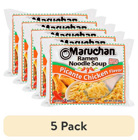 (5 pack) Maruchan Ramen Noodle Soup, Picante Chicken Flavor Instant ...