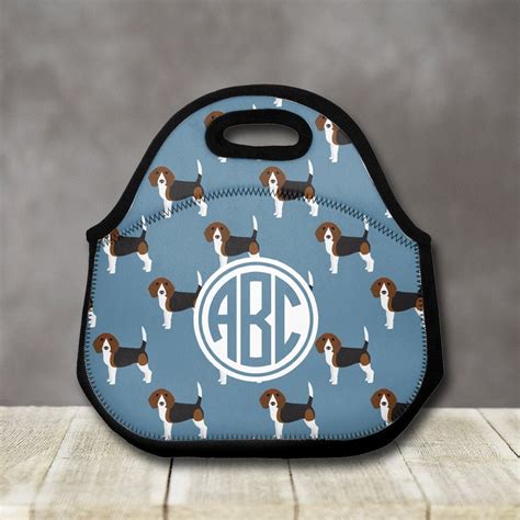 Beagle Personalized Lunch Tote Dog Monogram Lunch Bag Custom - Etsy