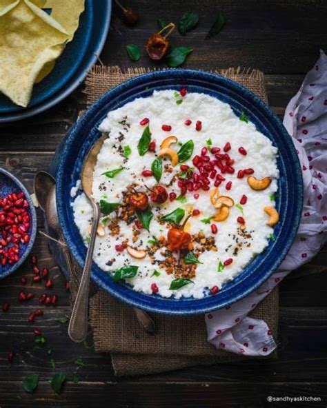 Thayir Sadam - Spiced Curd Rice in rice bowl blog | thinKitchen