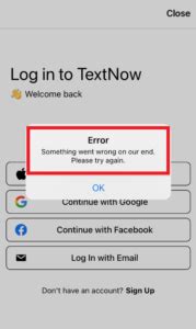 Image result for How to Fix Error Area Code TextNow