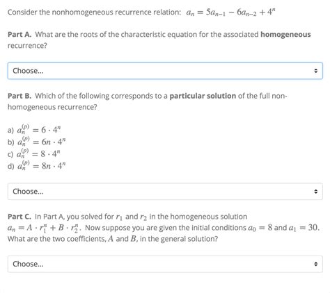 Image result for Homogeneous and Non Homogeneous Recurrence Relation Questions