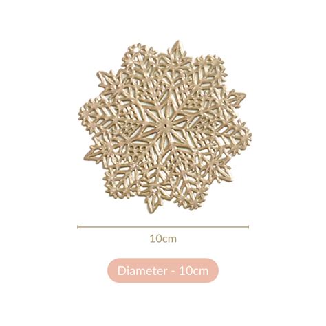Gold Snowflake Coaster Set Of 6 Online - Premium Coaster | Nestasia