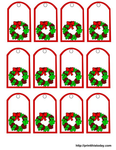 Large Christmas Gift Tags Printable