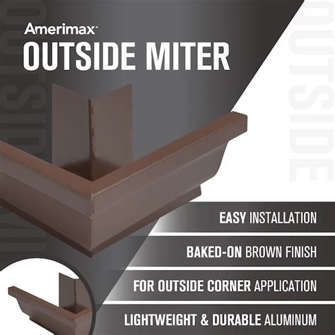 Amerimax 5-in x 7.25-in Brown Aluminum K style Gutter outside corner in ...
