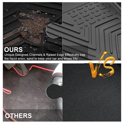 Floor Mats for 2020-2025 Kia Soul 1st & 2nd Row All Weather 3D Laser ...