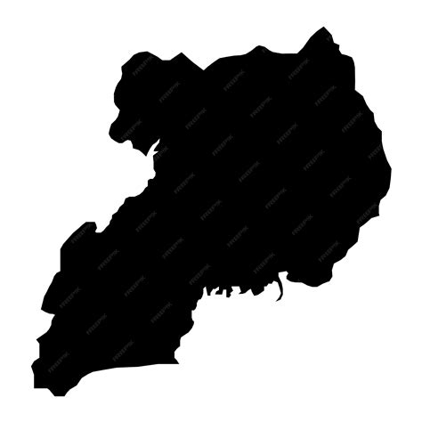 Premium Vector | Vector illustration of the black map of uganda on white background
