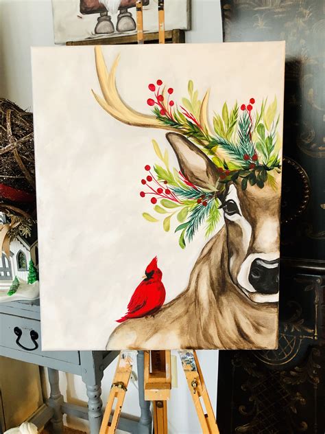 Pin by Judy Williamson on Woodsy Christmas decor | Christmas canvas art ...