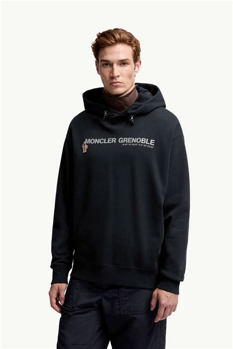Navy Blue Logo Cotton Hoodie - Sweatshirts for Men | Moncler GB