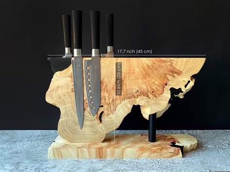 Magnetic Knife Block,kitchen Knive Holder,live Edge Knife Stand,knife ...