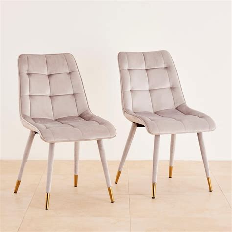 Buy Bianca Set of 2 Velvet Dining Chairs - Grey from Home Centre at ...