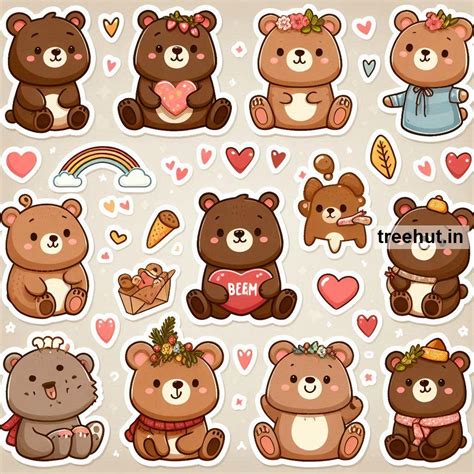 Printable Teddy Bear Stickers and 50 Sticker Craft Ideas for Kids and ...